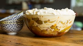 Toffee apple and brandy trifle