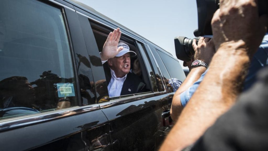 Ahead of the field: Donald Trump in Texas on Thursday. He said he’s confident of winning the Hispanic vote. Photograph: Matthew Busch/Getty