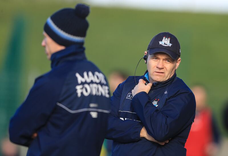 Dublin manager Dessie Farrell has confirmed Evan Comerford will not be back for Dublin before the end of the league campaign. Photograph: Evan Treacy/Inpho