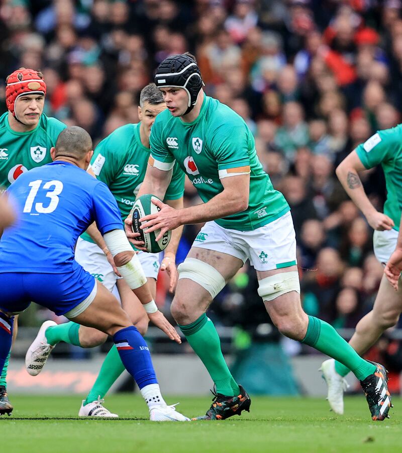 Ireland’s James Ryan in action against France. Photograph: Dan Sheridan/Inpho