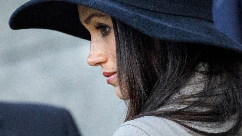 ‘Meghan Markle is very considered in her choice of what she wears, and understands the soft power fashion can have’: Meghan Markle  attends an Anzac Day  service. Photograph:  Tolga Akmen,  Getty Images