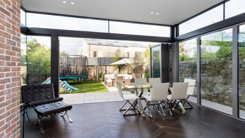 Dining area with bifolding doors to back garden