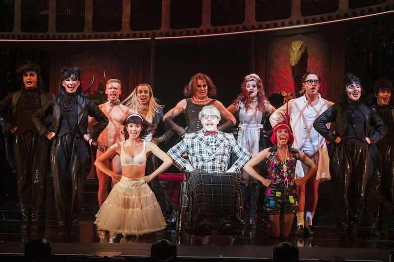 Ensemble, Morgan Jackson (Rocky), Lauren Chia (Janet), Job Greuter (Riff Raff), Jason Donovan (Frank N Furter), Edward Bullingham (Dr Scott), Natasha Hoeberigs (Magenta), Jayme-Lee Zanoncelli (Columbia), Connor Carson (Brad)