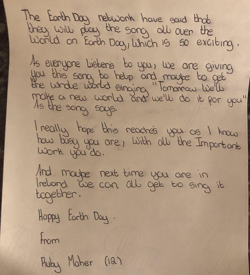 Ruby Maher’s personal letter to US president Joe Biden in response to his call for young people to get involved Earth Day
