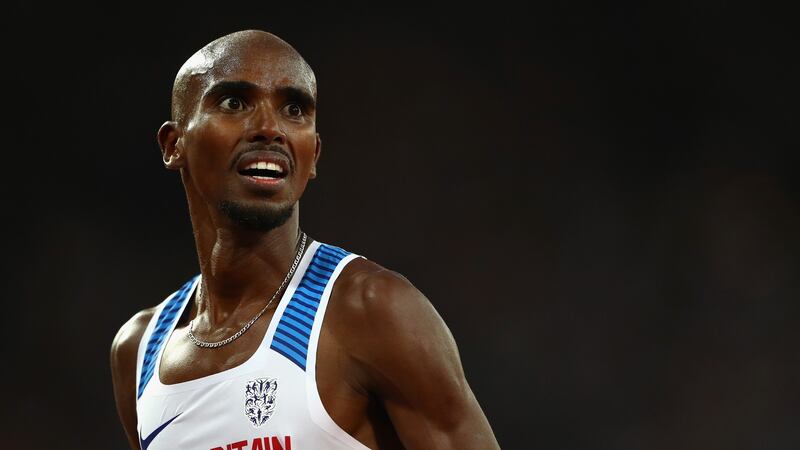 Mo Farah of Great Britain reacts after finishing second in the Men’s 5000 Metres final. Photo:  Michael Steele/Getty Images