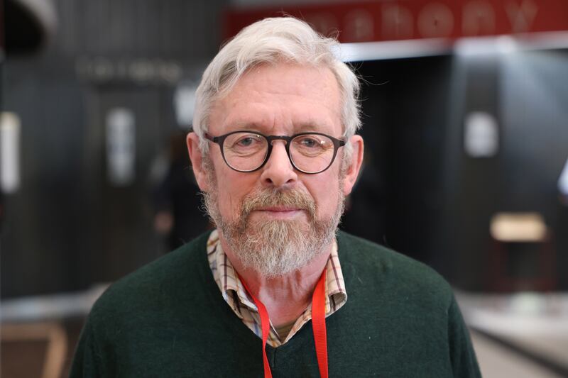 Gary Lynch says he 'idolises' party leader Ivana Bacik, who has addressed the Labour Party national conference in the Helix, DCU. Glasnevin, Dublin.  Photograph: Dara Mac Dónaill / The Irish Times
