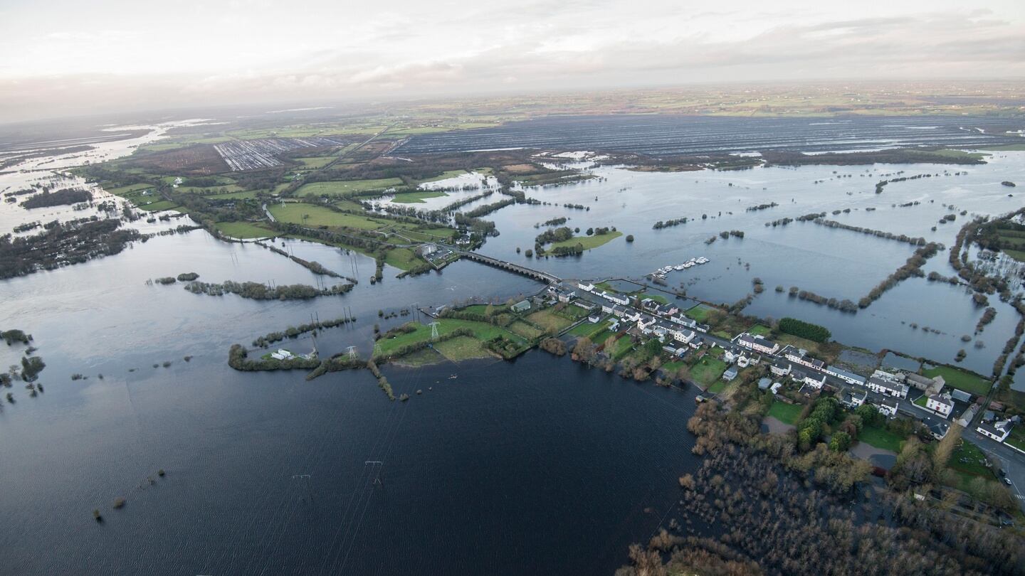 Flooding along the banks of the Shannon River at Shannonbridge on Thursday. Photograph: Brenda Fitzsimons/The Irish Times
