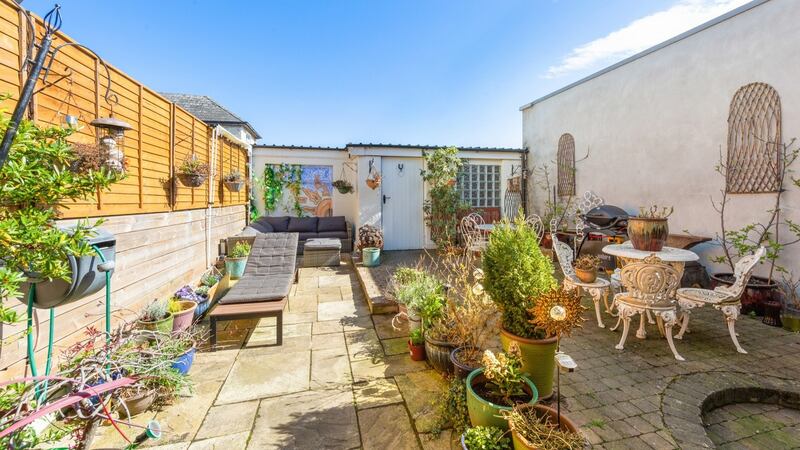 The rear garden space.