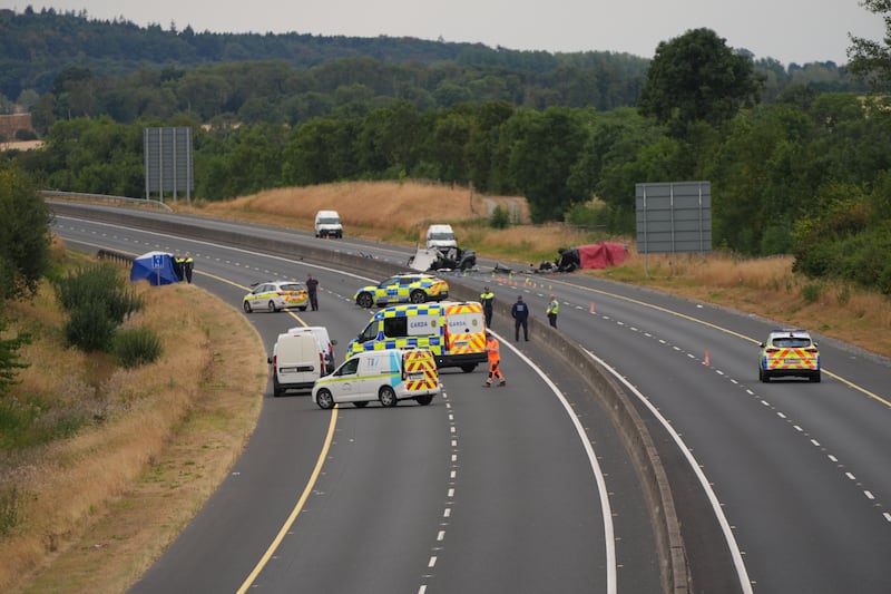 Five teenage boys, who were travelling in a stolen BMW in the wrong direction on the M9 motorway near Moone, Co Kildare, were killed in the crash. Photograph: Niall Carson/PA Wire