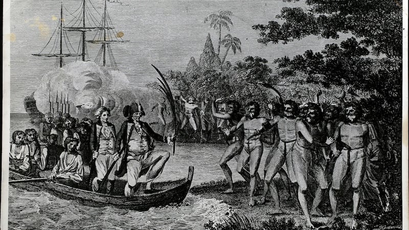 The Landing of Captain Cook and Company at Tanna, one of the New Hebrides. Photograph: Hulton Archive / Getty Images