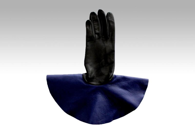 Danielle - dramatic black and dark blue gloves  330 Paula Rowan, Westbury Mall, Dublin