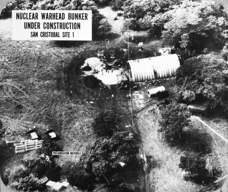 Nuclear warhead hangar under construction in Cuba in 1962.