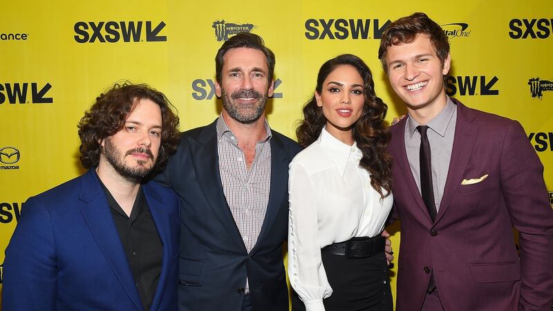 Director Edgar Wright, actors Jon Hamm, Eiza Gonzalez, and Ansel Elgort attend the ‘Baby Driver’ premiere  in  Austin, Texas, in March. Photograph:  Matt Winkelmeyer/Getty Imagesfor SXSW