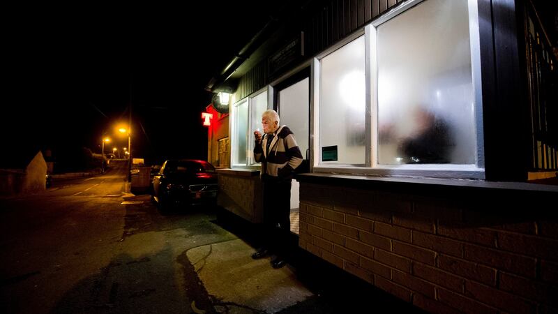 Spider Morgan at O’Tooles bar in Loughinisland, Co Down where six people were murdered in 1994. Photograph:  Mark Marlow/Pacemaker