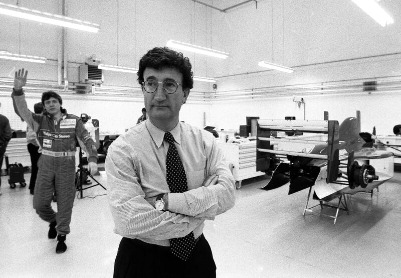 Eddie Jordan at the Jordan Grand Prix factory 1992. Photograph: Billy Stickland/Inpho