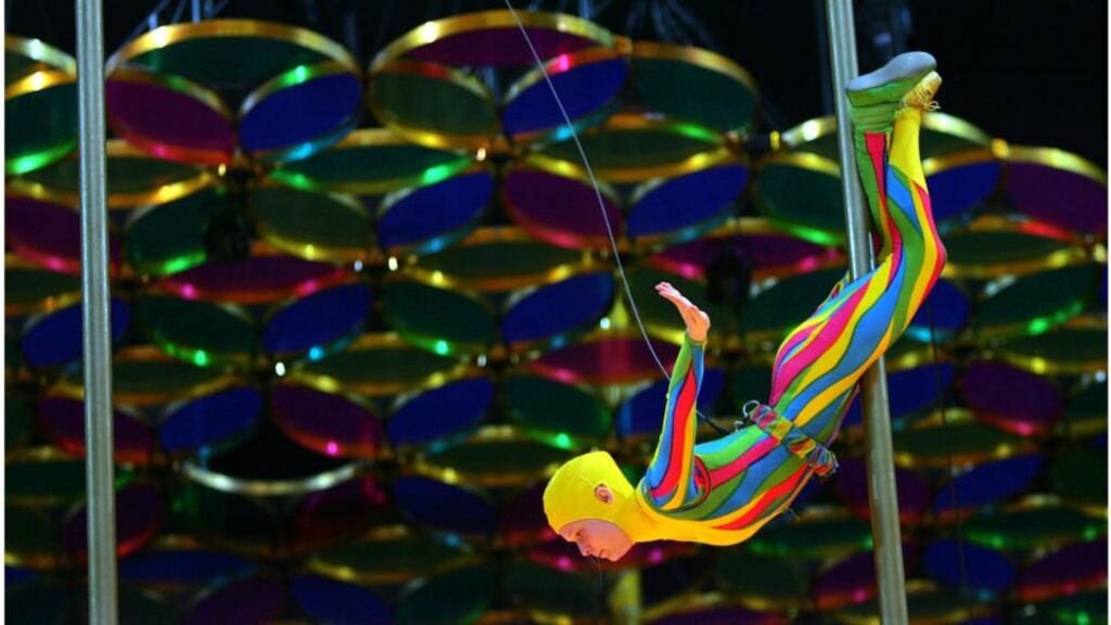 Cirque Du Soleil rehearsal Fanny, a member of the Chinese Poles act of Cirque du Soleil in rewhearsals at the O2 back in 2010. Photograph: Bryan O’Brien / Irish Times