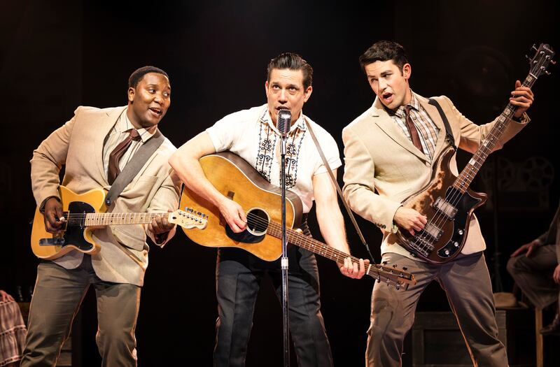 The Ballad of Johnny & June: Chomba S Taulo, Christopher Ryan Grant and Christopher Short. Photograph: Pamela Raith