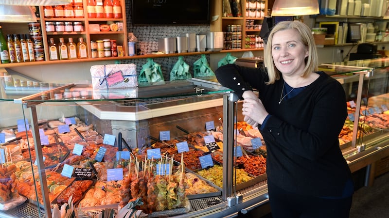 Sarah Madden, butcher at The Village Butcher, Ranelagh, in Dublin. Photograph: Dara Mac Dónaill