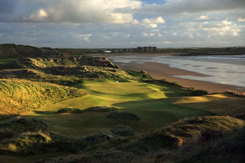Doonbeg: The rebuilt 138 yards par 3, 14th hole designed by Martin Hawtree. Photograph: David Cannon/Getty Images