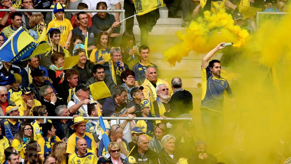 Clermont fans during the game. Photo: James Crombie/Inpho