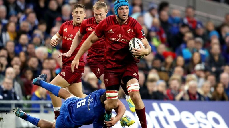 Tadhg Beirne in action for Munster against Leinster at the  Aviva Stadium. Photograph: Bryan Keane/INpho