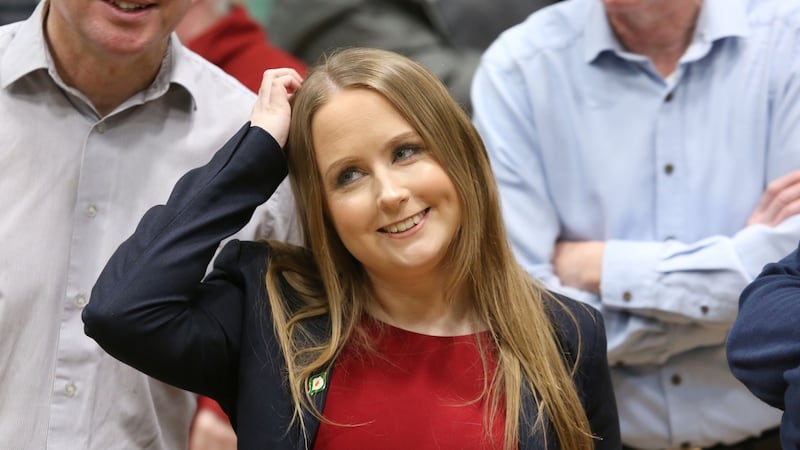 Sinn Féin’s Mairéad Farrell awaiting the result of the count at Galway Lawn Tennis Club where she was elected a TD for Galway West. Photograph: Joe O’Shaughnessy.