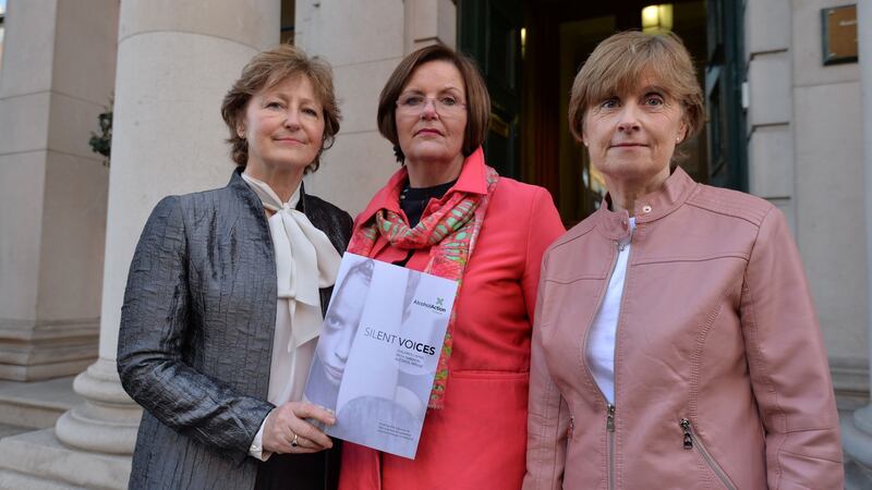 Carol Fawsitt, Silent Voices founder and chairwoman of Alcohol Action Ireland, Marion Rackard, Silent Voices founder, and Barbara Whelan, Silent Voices founder at the Alcohol Action Ireland launch of Silent Voices, an initiative on impacts of parental alcohol misuse on children. Photograph: Alan Betson / The Irish Times