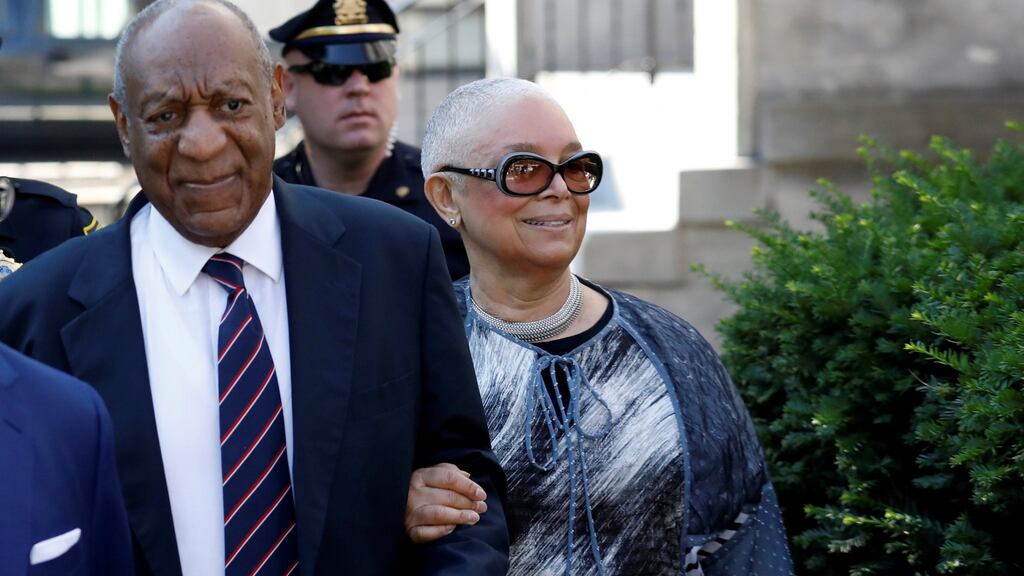 Actor and comedian Bill Cosby arriving with his wife Camille for the sixth day of his sexual assault trial at the Montgomery County Courthouse in Norristown, Pennsylvania. Photograph: Brendan McDermid/Reuters
