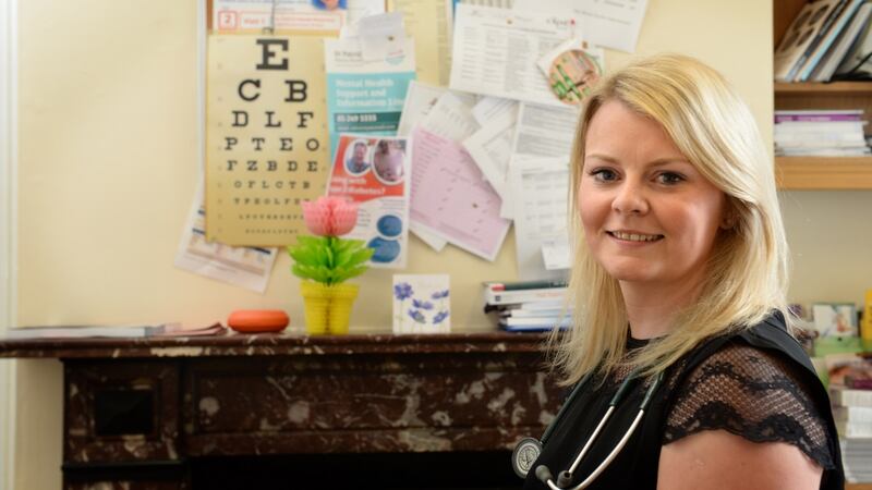 Dr Sinead Cronin,  a GP at her surgery in Dublin. Photograph: Dara Mac Dónaill