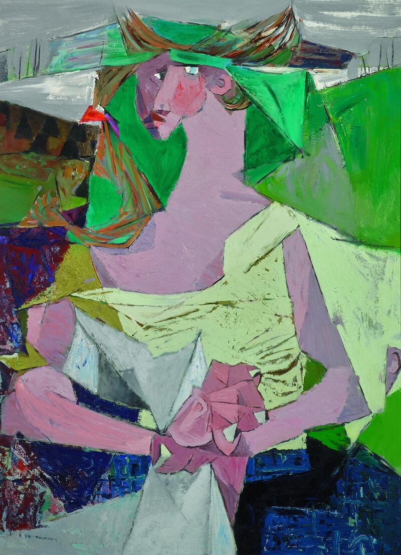 Louis le Brocquy , Travelling Woman with Newspaper  786,000- 1,123m)