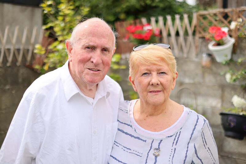Noel and Mary Burke, parents of Pte Peter Burke, at home in Kilmainham, Dublin. Photograph: Dara Mac Dónaill









