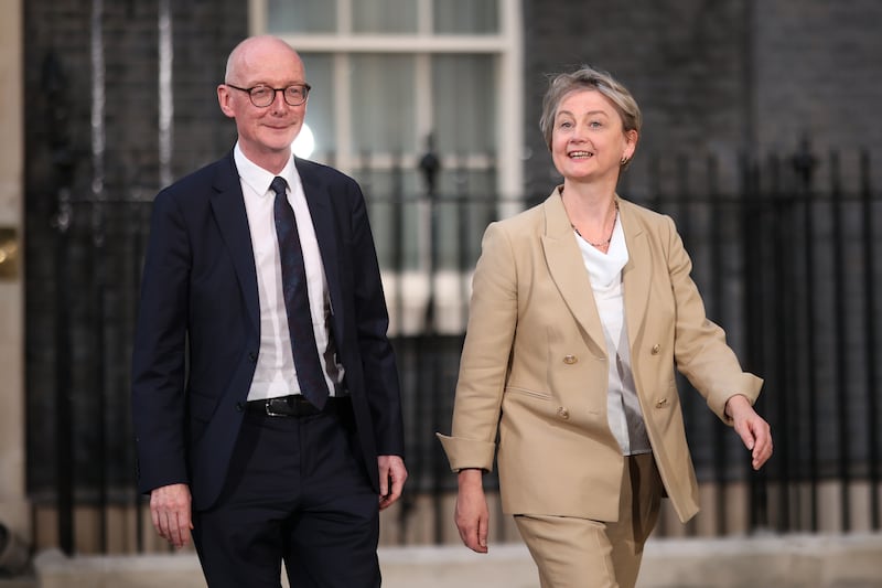 Pat McFadden and Yvette Cooper leave 10 Downing Street. Photograph: Dan Kitwood/Getty Images