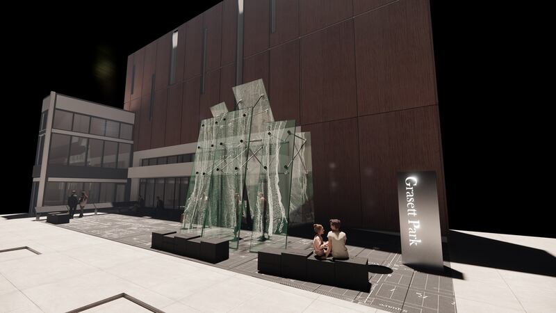 Rendering of a corner view of Grasett Park in Toronto