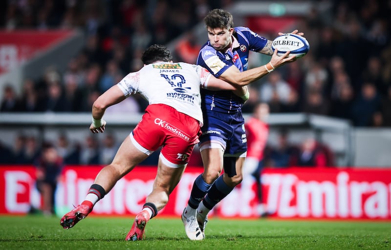 Bordeaux's Matthieu Jalibert is tackled by Eddie James of Scarlets during last Saturday's Champions Cup match at Stade Chaban-Delmas in Bordeaux. Photograph: Tom Maher/Inpho
