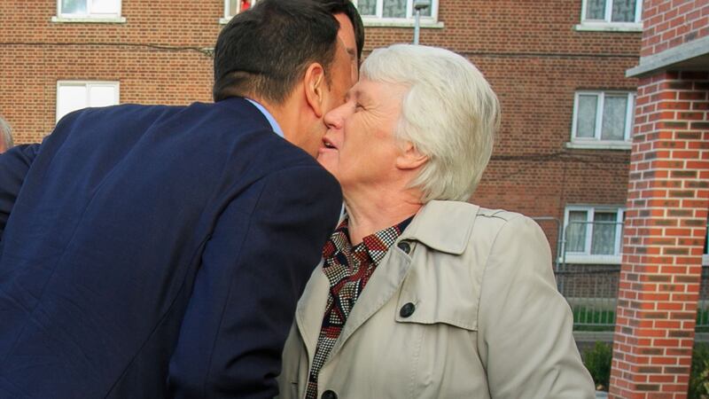 Taoiseach Leo Varadkar TD and  Catherine Byrne TD at the official opening of Phase One of the Dolphin House Regeneration Project in Dublin. Photograph: Gareth Chaney/ Collins