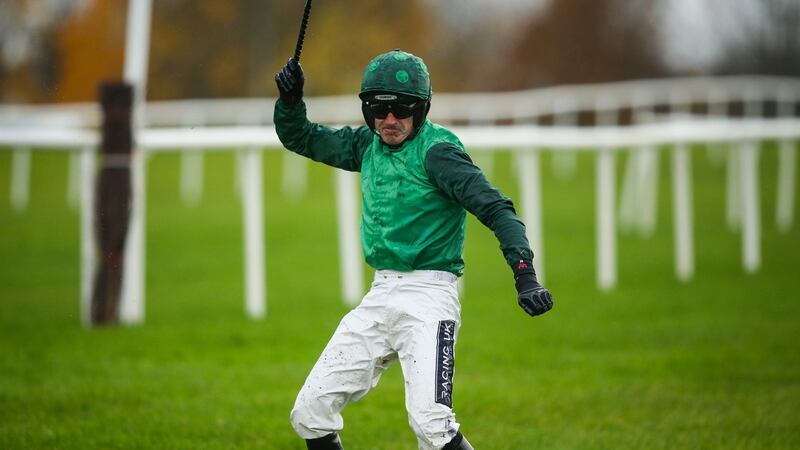 Ruby Walsh shows his displeasure a fall on board  Footpad during the Poplar Square Steeplechase at Naas last month.  Photograph: Oisin Keniry/Inpho
