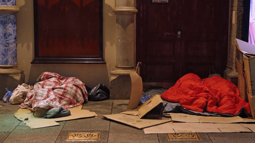 People sleeping rough in Dublin’s city centre. Photograph: Nick Bradshaw for The Irish Times