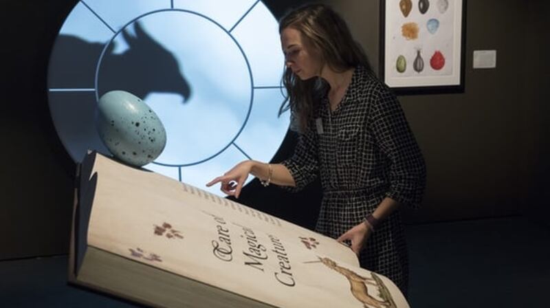 Harry Potter: A History of Magic at the British Library. Photograph: John Phillips/Getty Images