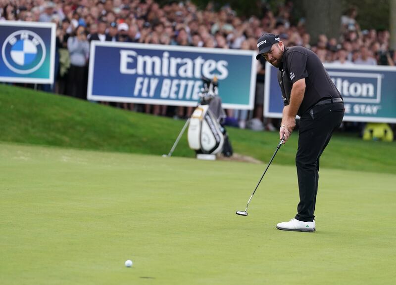 Shane Lowry putting on the 18th at Wentworth on the final day. Photograph: Adam Davy/PA Wire