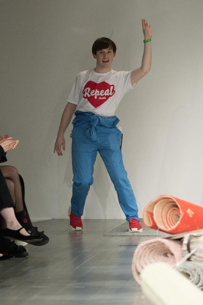 Designer  Richard Malone at his London Fashion Week show.  Photograph: Chris Yates