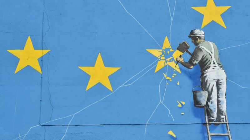 A mural by British artist Banksy in Dover. Photograph:  Glyn Kirk/AFP/Getty Images