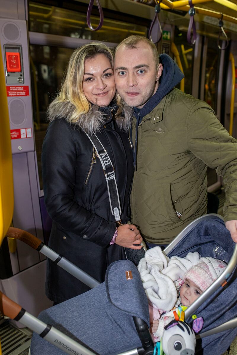 Claire Foran and Paul Healy with their daughter Zara. Photograph: Tom Honan