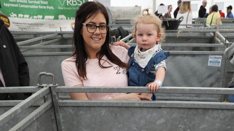 Lesley Shields with daughter Paislee, aged 18 months, from Kilkeel at the Balmoral Show. Photograph: Brian Little/ PressEye