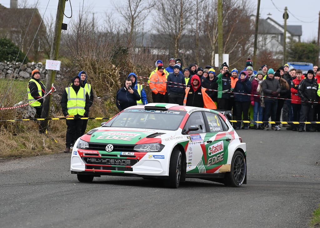 The Welsh crew of Meirion Evans/Jonathan Jackson (VW Polo GTI R5) won this year’s Galway International Rally. Photograph: Martin Walsh