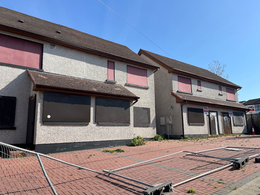 The derelict houses at St Maelraun’s Park, Tallaght that are to be sold. Photograph: Sarah Burns