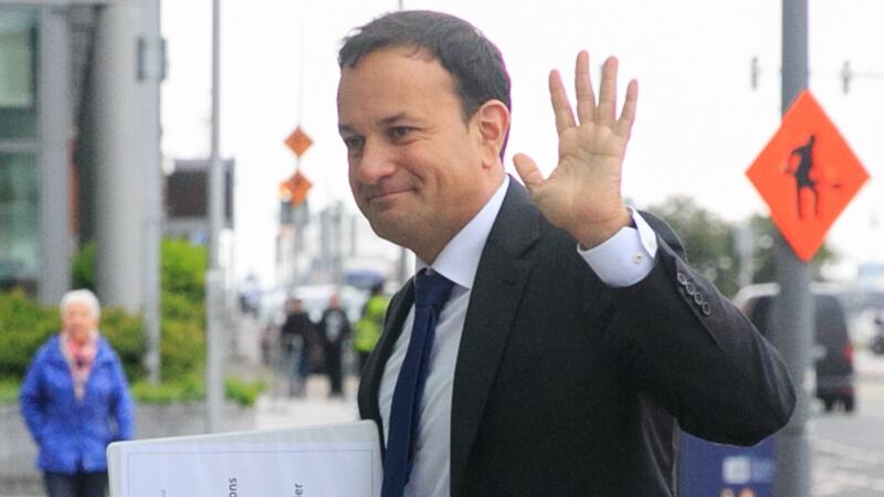 “Níl”. Leo Varadkar forgot for a minute that he wasn’t Taoiseach.  Photograph: Gareth Chaney/Collins