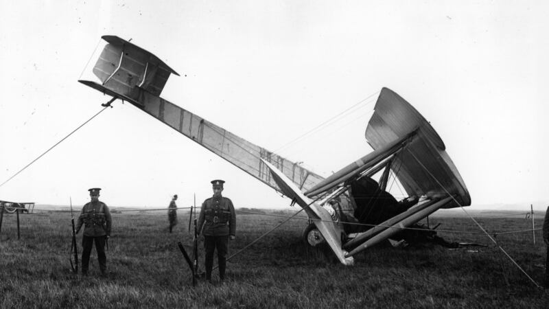 Galway: the converted bomber used by  Alcock and Brown  to make the first non-stop transatlantic flight in 1919, landing near Clifden. Photograph: Topical Press Agency/Getty