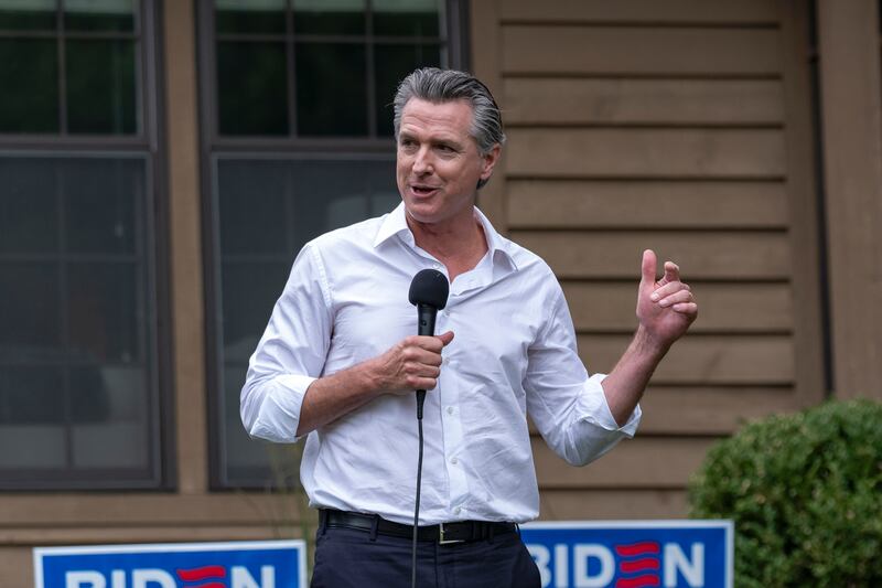 Gavin Newsom. Photograph: Jim Vondruska/The New York Times
                      