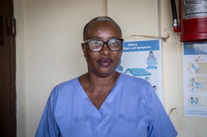Kumba Koroma, a maternity ward supervisor at Freetown's Aberdeen Women's Centre. Photograph: Sally Hayden