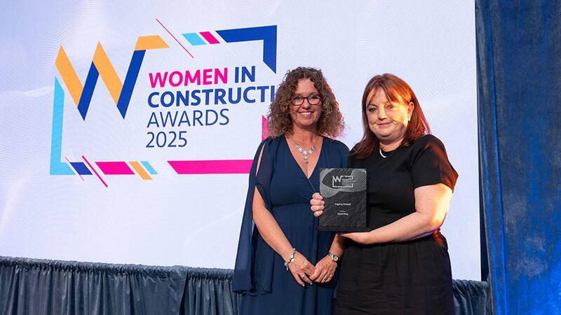Dr Róisín Murphy, awards judging coordinator, presents the legacy award to Maria King, Colas Contracting Limited